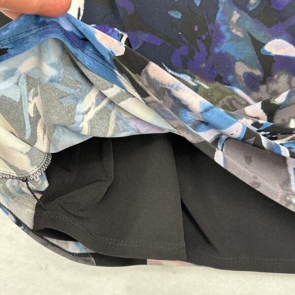 Ralph Lauren Sheath Dress Size 10 Black Blue Floral Stretch Sleeveless Lined LRL - Picture 5 of 11